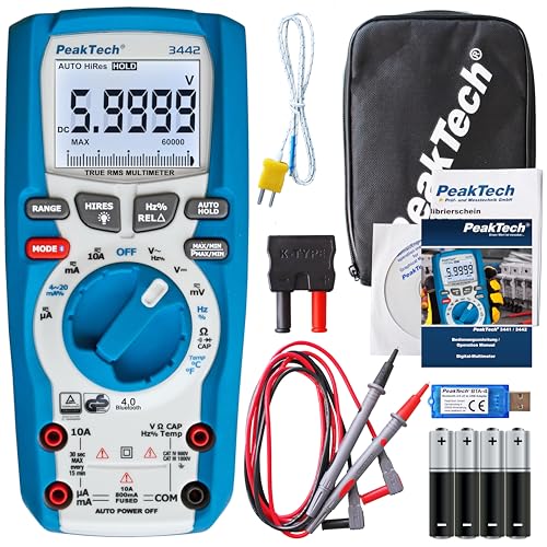 PeakTech P 3442 – True RMS Multimeter mit Digital Anzeige – Strommessgerät mit 60000 Counts &...