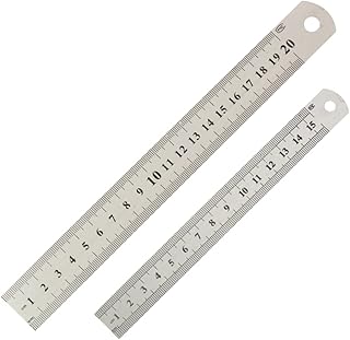 Uonlytech 2pcs Metric Ruler Precision Ruler Office Supplies Set Metal Rulers Engineering Ruler Metric Ruler Metal Home Ruler Small Ruler Steel Ruler Stainless Steel Scale Silver