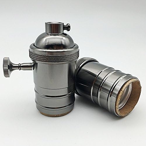 Antique Brass Lamp Socket With Screw On/OFF Switch E26/E27 Vintage Edison Style Lampholder - (Color: Vintage Bronze Base Type: E26)