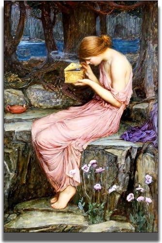 Affiche John William Waterhouse Psyche ouvre la boîte d'or tableau sur toile modern 30x40cm