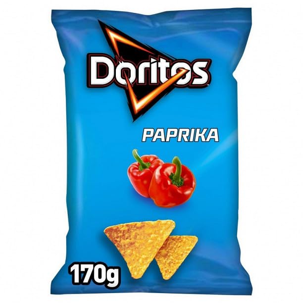 Doritos Paprika 170g lot de 4 paquets de chips tortilla croustillantes