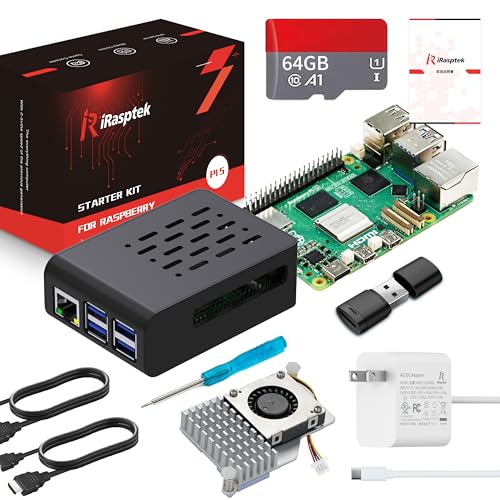 iRasptek Starter Kit For Raspberry Pi 5/���Y�x���[�p�C5 RAM 8GB ? 64GB ���Y�x���[�p�C OS���v���C���X�g�[