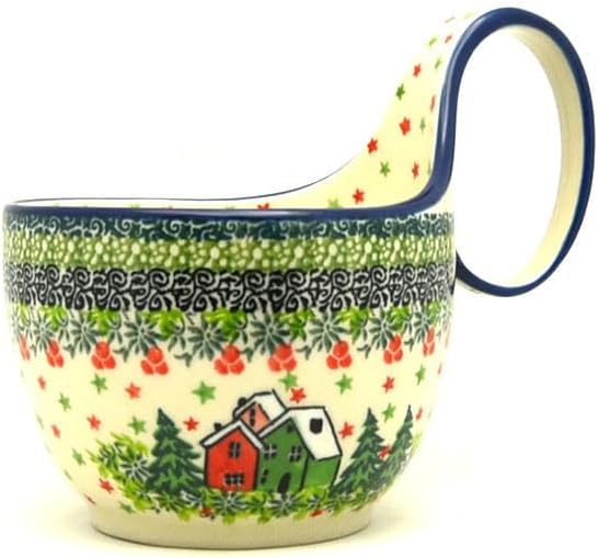 Polish Pottery Loop Handle Bowl - Unikat Signature U5037
