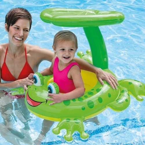 Boia Bote Sapo Infantil Piscina Praia Com Fralda E Cobertura Sapinho Praia Crianças Natação Inflável