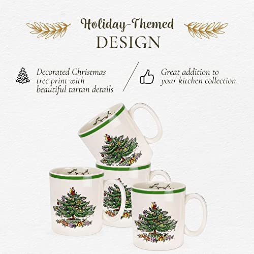 Spode Christmas Tree Tartan Dinnerware Set | 16-Piece Dish Set| Service For 4| Dinner And Salad Plates, Coffee Mugs, And Cereal Bowls| Holiday Dishes| Dishwasher Safe #TOP2