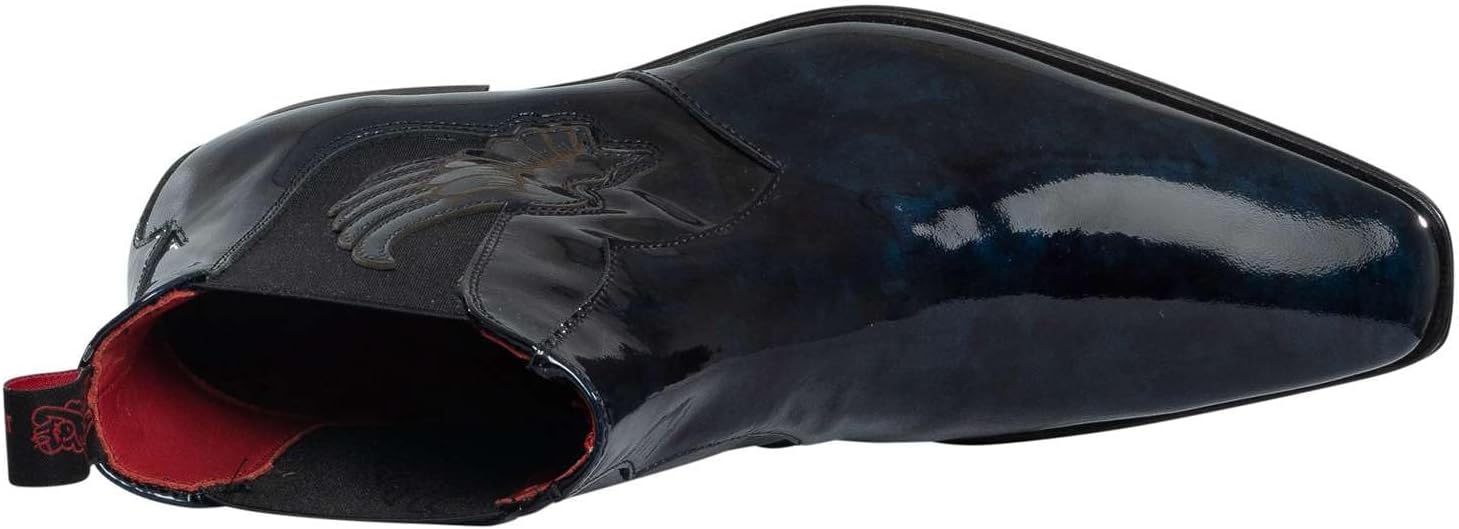 Jeffery West Men's Wings Leather Chelsea Boots, Blue Sunset, 11 US