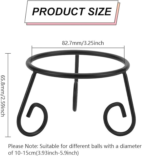 Miniatura 2 de Soporte de exhibición de bola de cristal, soporte de bola de hierro negro, soporte de globo de observación, soporte de exhibición de esfera de