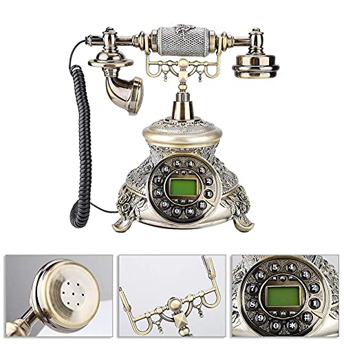 Teléfono Retro Antiguo con Cable y Pantalla LCD miniatura 7