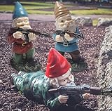 3PCS Garden Gnomes with Gun, Gnome Soldiers Military Army Garden Gnome, Tactical Statue for Indoor Outdoor, Patio, Yard, Lawn Ornaments, Home Décor
