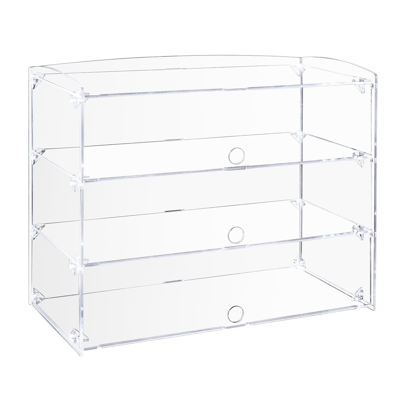 Acryl Vitrine für Gebäck, 3-stöckige Transparent Brotkasten Kommerzielle Bäckerei Vitrine 19,09" x 18.5" x 8.86", Konditorei Vitrine für Cupcakes Kekse Brot Minikuchen Donut