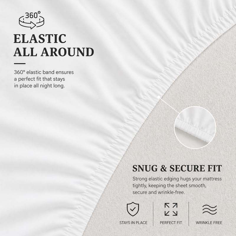 Image of Premium Waterproof Mattress Protector Cover Single Bed | Breathable Terry Cotton Bed Protector, Single Bed (72 X 36, 6 X 3 Feet - 2 to 10 inch - White)