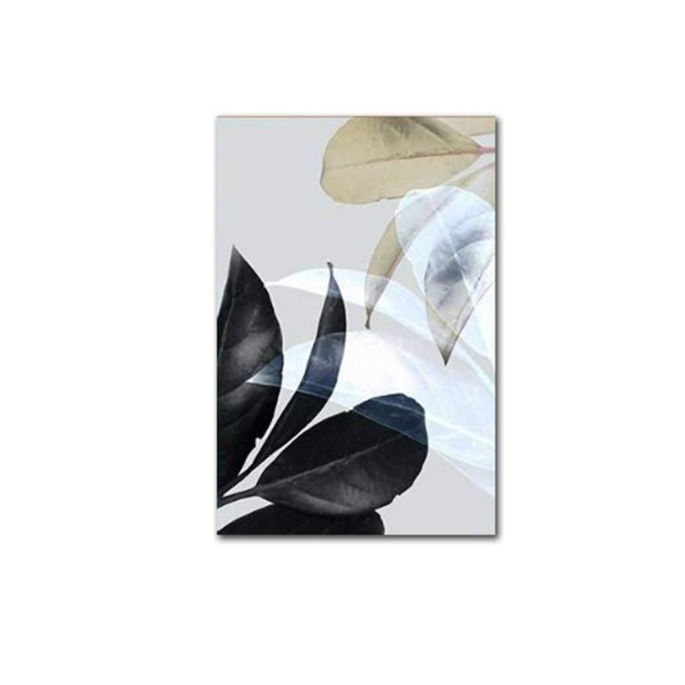 Arte de la Pared Hojas Coloridas Imágenes de la Pared para la Sala de Estar Decoración del hogar Plantas Cartel Lienzo Pintura Carteles e impresiones-50x70cm con Marco