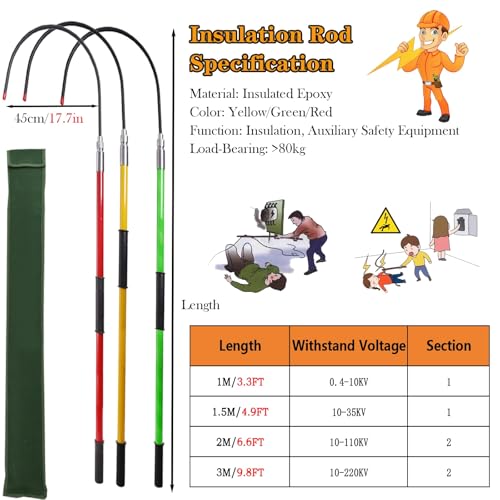 Image of Lightweight Rescue Hook for Aerial Work, 300cm Life-Saving Pull Tool for Electric Vehicles & Construction Sites, Emergency Protective Equipment (Yellow)