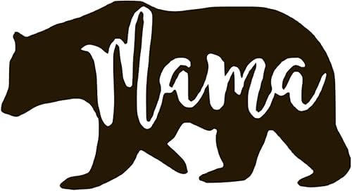 Mama Bear - 1 calcomanías de vinilo (paquete de 2) para ventana de coche, laptop, teléfono (3 x 1.6 pulgadas, negro)