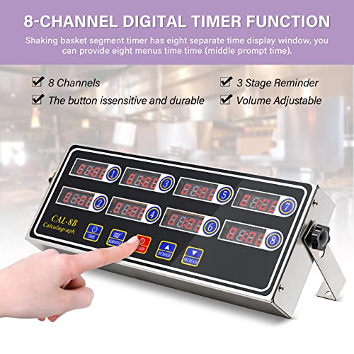 Naoedeah Commercial Kitchen Timers For Cooking Timer Manual Big Large Timer Digital Timer 8-Channel Digital Kitchen Timers Commercial Fryer Reminder With Loud Alarm For Boiling Eggs #TOP2