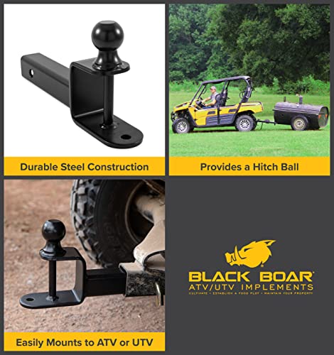 Black Boar ATV/UTV Mount with Hitch Ball and Winch Strap Loop (1 7/8" Ball, 1 1/4" Shank) (66026)
