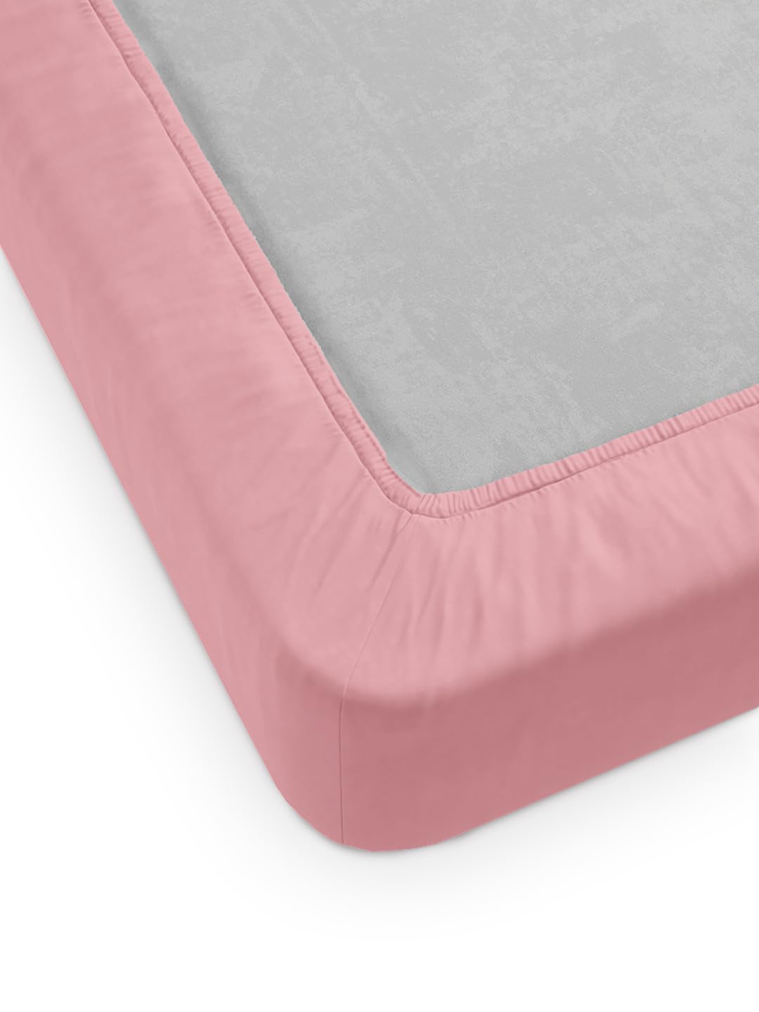 Ddecor Live Beautiful Cotton King Fitted Sheet Set with 2 Pillow Covers (182 CM X 198 CM, Pink) Solid Plain Dyed 180TC 4