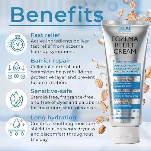 Image of Eczema Cream For Adults with Colloidal Oatmeal for Itching & Redness Relief