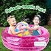 ArtCreativity Sparkly Inflatable Kiddie Pool with 3 Levels, Transparent Blow Up Pool for Kids with Silver Glitter and Cushioned Bottom, Easy to Inflate Outdoor Pools for Backyard, Summer Toys for Kids