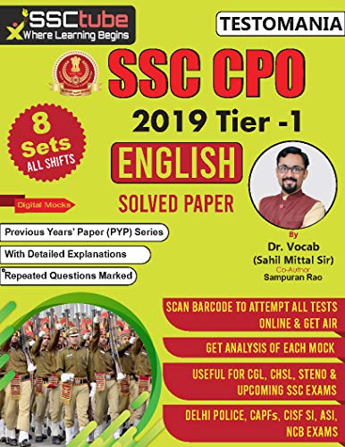 SSC CPO 19 Tier 1 English Solved Papers By Dr Vocab: All Detailed Solutions (PYP Series)