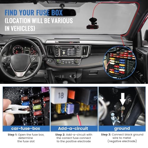 EWAY Radar Detector Hardwire Kit, DC3.5 Direct Wire Wiring Kit for Radar Detectors Power Cord Replacement for Cobra RAD 350 380 450 480i XRS9370 XRS955 XRS5300 XRS7700 Whistler Escort Uniden (13FT) - Thumbnail 4