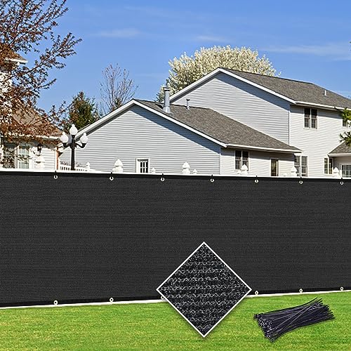 Cisvio 8'X249' Privacy Screen Fence 90% Blockage Custom Size Heavy Duty Protective Covering Mesh Fencing for Outdoor Patio Lawn Garden Balcony Black