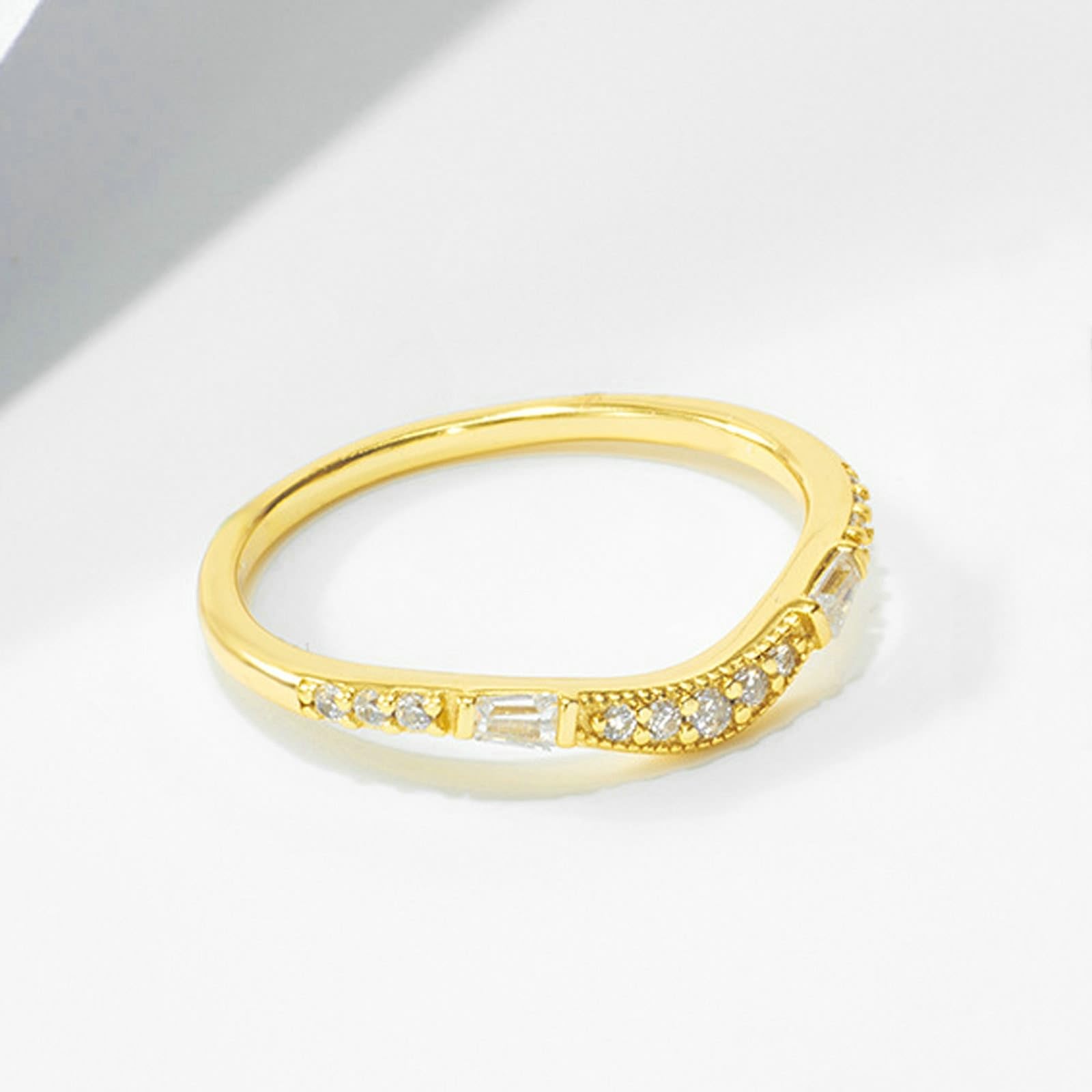 KnSam Anillos de boda de oro Au585, corona para parejas con corte trapezoidal, anillos de la amistad Au 585, talla 63 (20,1)
