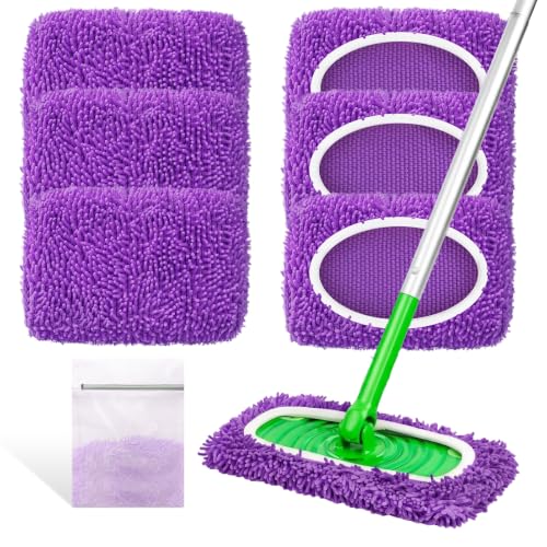 Reusable Mop Pads for Swiffer Swiffer Sweeper Mop, Microfiber Chenille Pads