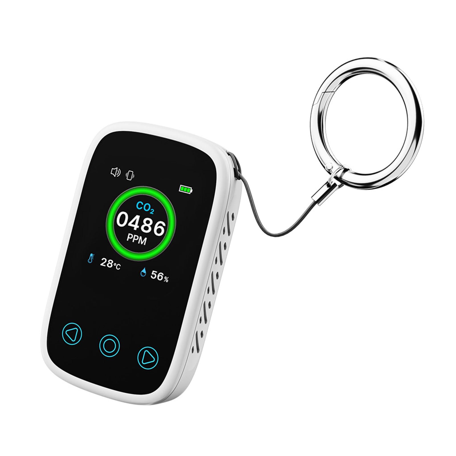 CO2 Detector Carbon Dioxide Detector Thermometer & Hygrometer Portable CO2 Meter Rechargeable Carbon Dioxide Alarm ABS Alarm