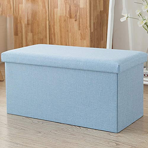Tabouret de changement de chaussures et banc coffre pliant bleu