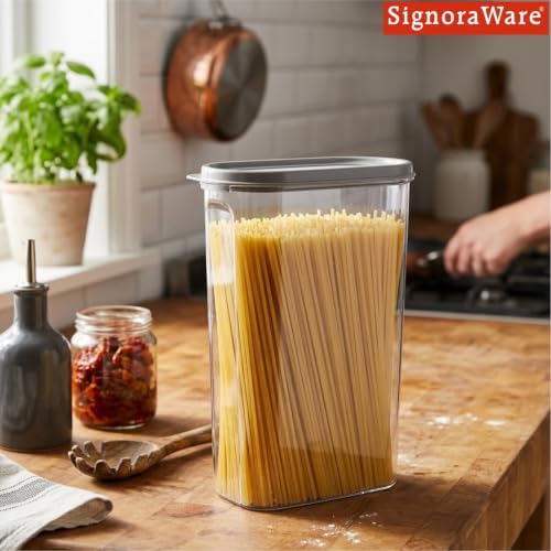 Image of Signoraware Modular Oval Transparent No.4 Plastic Container (2.3 Ltr, Grey