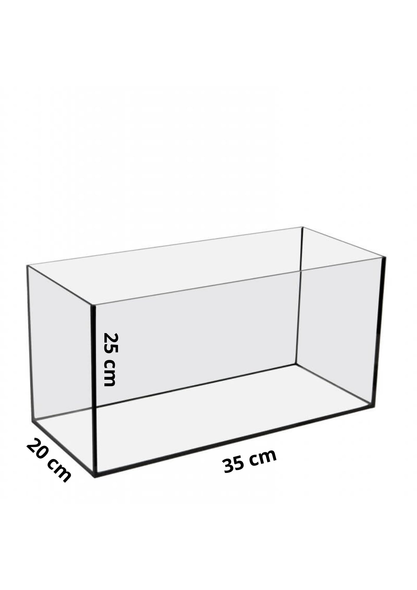 Cuve en Verre Extra-Clair pour Aquarium - Base de Votre Aquarium - 15 litres - 35x20x25 cm - Grande Résistance -Fabrication Européenne