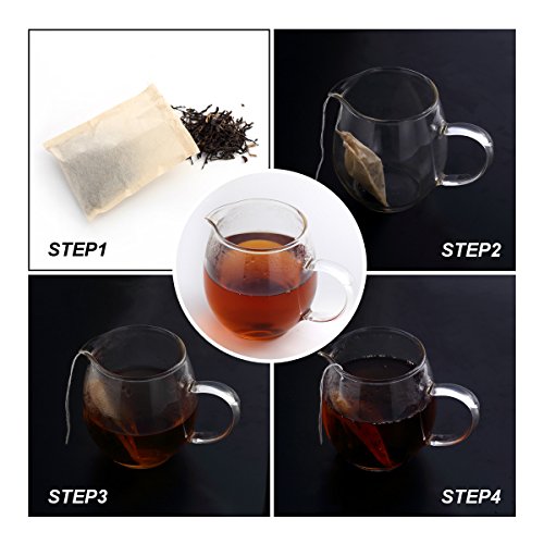 400 Pack Disposable Drawstring Tea Filter Bags Safe & Natural Unbleached Paper Tea Infuser Drawstring Empty Bag For Loose Leaf Tea (Multi-Size, Natual Color) #TOP3