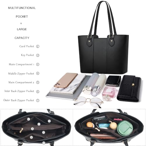 Image of CHICAROUSAL Tote Handbags Purses for Women PU Leather Womens Shoulder Bag | Large Tote Bag for Women, Shoulder Purse, Vegan Leather Purses for Women, Women's Handbags