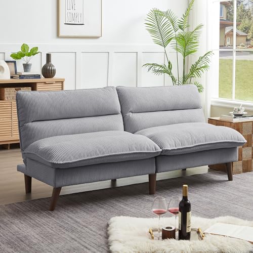 Portaforta 72" Convertible Futon Sofa Bed, Loveseat Sofa, Corduroy Folding