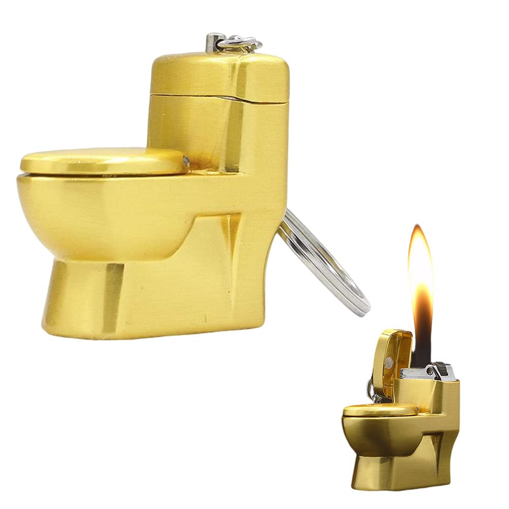 Creative Toilet Lighter,Refillable Butane Lighter with Soft Flame,Funny Novelty Unique Cool for Camping Candle Men’s Gift(Gas Not Included)