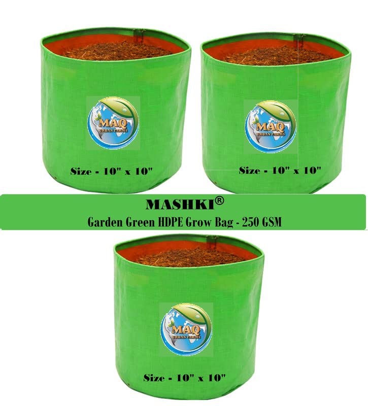 MASHKI Green Bags for Plants, of Size 10x10 Inches, Hdpe Grow Bags, Plant Bags, Bag Plant Grow Bag for Home Gardening (B0C68Y3Q9G) Amazon Price History, Amazon Price Tracker