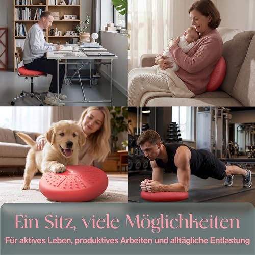 Image of Tumaz Wobble Cushion - Wiggle Seat to Improve Sitting Posture & Stay Focused for Sensory Kids, Balance Disc to Core Strength & Flexible Seating [Extra Thick Balance Board, Pump Included Wobble Board]
