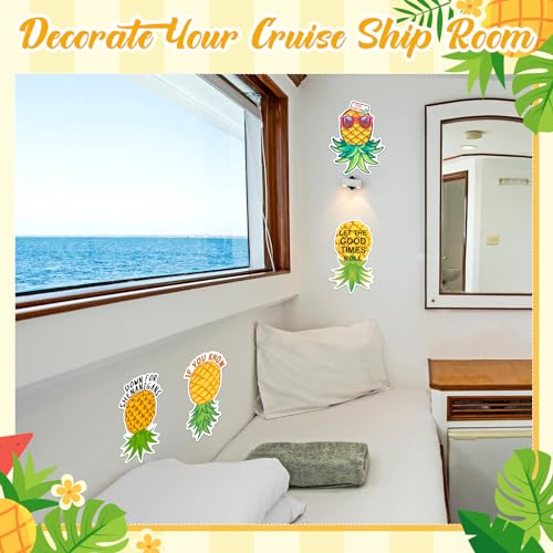 Imanes decorativos de piña para puerta de crucero 4 pcs miniatura 4