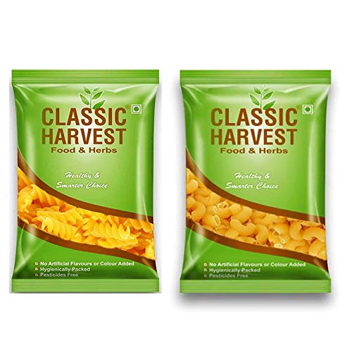 Classic Harvest Combo Macroni and Fusilli Pasta (Pasta Combo, 250gm Each) (Pack of 2)