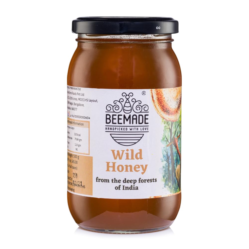 See full amazon price history chart for Beemade Wild Forest Honey (500g) | 100% Organic Honey Raw Unprocessed | Pure Honey without Sugar | From Central Indian Forests | No Added Preservatives | Unblended and Unpasteurized | Natural and Original | Unprocessed honey Beemade Wild Forest Honey (500g) | 100% Organic Honey Raw Unprocessed | Pure Honey without Sugar | From Central Indian Forests | No Added Preservatives | Unblended and Unpasteurized | Natural and Original | Unprocessed honey (B08X4BKB8P) Amazon Price History, Amazon Price Tracker