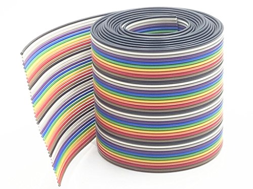 2 Meter 6.6ft 16/20 / 26/40 Way 40 pin Flat Color Rainbow Ribbon IDC Cable Wire Rainbow Cable (40 Pin)