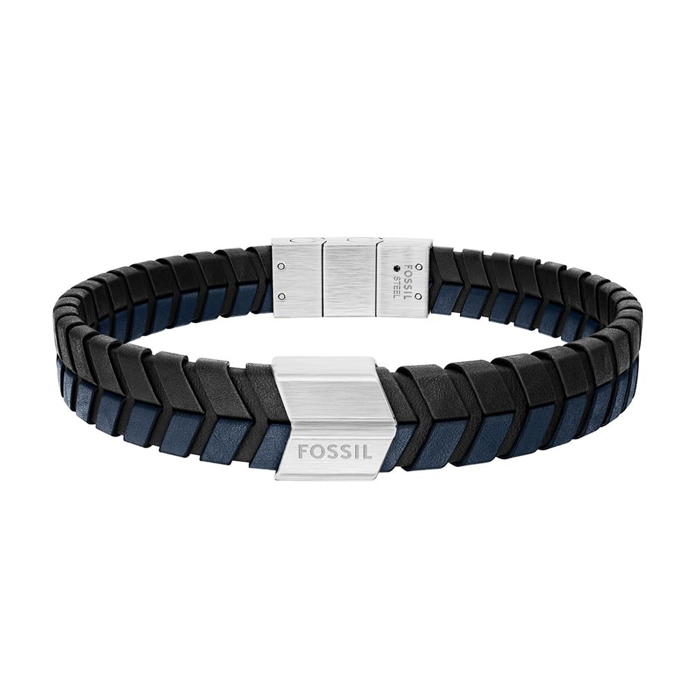 Fossil Men's All Stacked Up Leather Bracelet