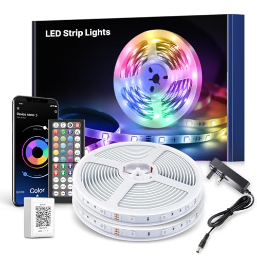 30M LED Strip Lights, Ultra Long Bluetooth RGB Light Strips with Remote & App Control, Colour Changing Tape Lights, Music Sync Dimmable Lighting for Bedroom, Living Room, Gaming Room & Christmas Decor