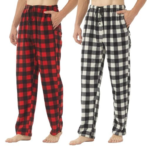 Pantalon de pyjama pour homme en polaire douce à carreaux, l'idée cadeau réconfortante