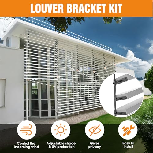Louver Hardware Kit Deck Sunblind System Brackets 1 Set Black Stainless Steel Adjustable for Outdoor Shutters Pergola Blinds by Suemisi - Image 4