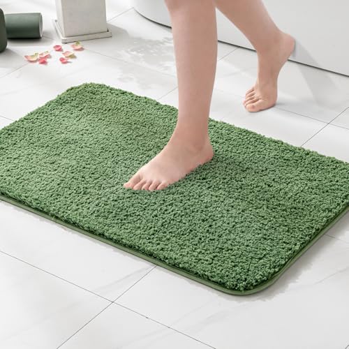 MIULEE Bath Mat Non Slip Absorbent Bathroom Soft luxurious Shower Small Mat Doormat Inside Rugs Kitchen Rugs Carpet Mat Washable for Bathroom Bedroom Kitchen Entrance 70x120 cm Matcha Green