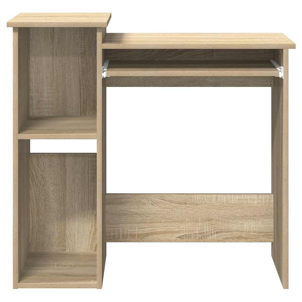 Schreibtisch in Sonoma-Eiche 84x40x78 cm mit integriertem Regal Moderner Computertisch klein und robust für Homeoffice Gaming Arbeitszimmer Schlafzimmer und Büro