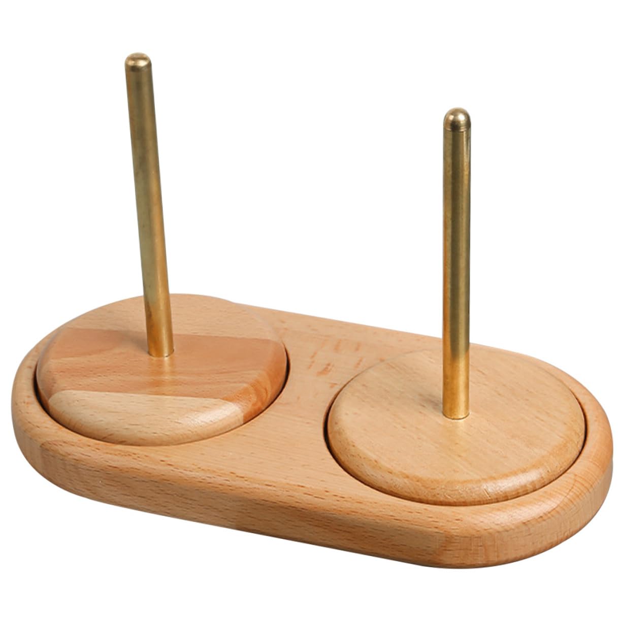 PLAFOPE Support à Fils en Bois Double pour Amateurs De Couture Et Tricot, Porte-Bobine Rotatif Pratique, Rangement Fil Laine Portable, Atelier Manuel Et Loisirs Créatifs