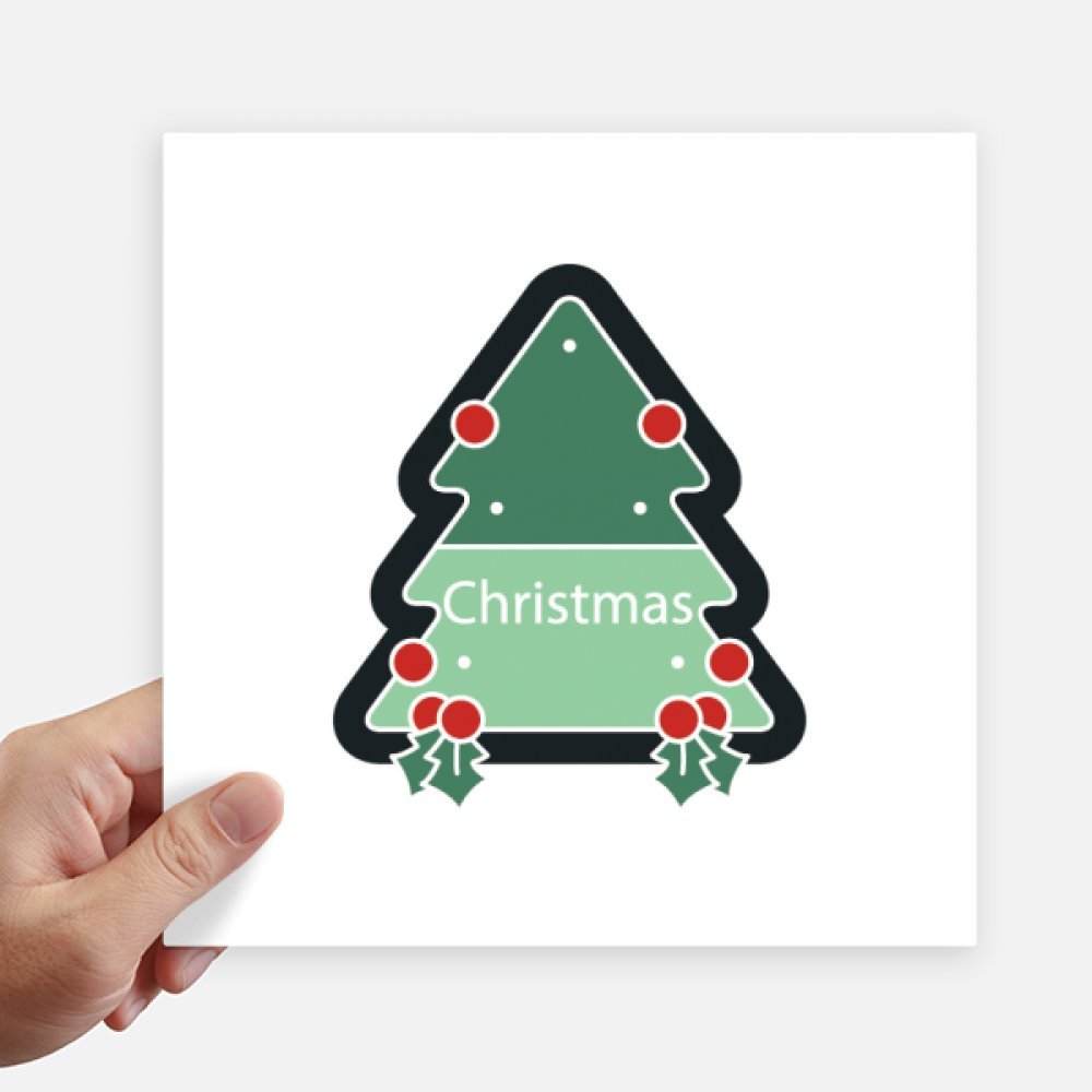 Autocollant carré Noël de 20 cm pour ordinateur et moto - Lot de 4 stickers multicolores DIYthinker